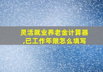 灵活就业养老金计算器,已工作年限怎么填写