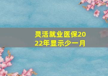 灵活就业医保2022年显示少一月