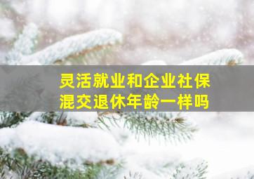 灵活就业和企业社保混交退休年龄一样吗