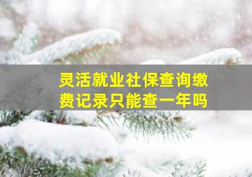 灵活就业社保查询缴费记录只能查一年吗