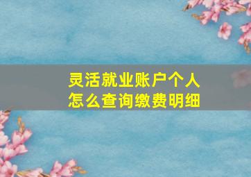 灵活就业账户个人怎么查询缴费明细