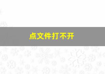 点文件打不开