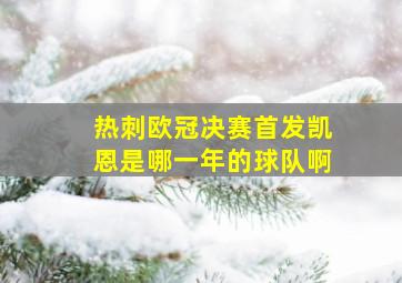 热刺欧冠决赛首发凯恩是哪一年的球队啊