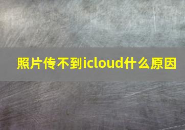 照片传不到icloud什么原因