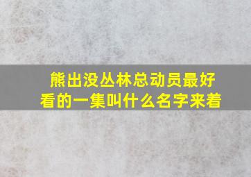 熊出没丛林总动员最好看的一集叫什么名字来着