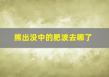 熊出没中的肥波去哪了