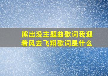 熊出没主题曲歌词我迎着风去飞翔歌词是什么