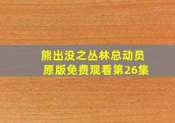 熊出没之丛林总动员原版免费观看第26集