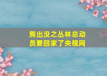 熊出没之丛林总动员要回家了央视网