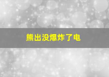 熊出没爆炸了电