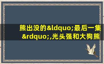 熊出没的“最后一集”,光头强和大狗熊都很惨