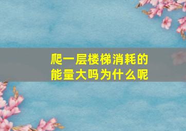 爬一层楼梯消耗的能量大吗为什么呢