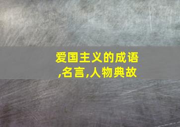 爱国主义的成语,名言,人物典故