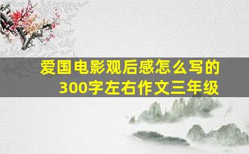 爱国电影观后感怎么写的300字左右作文三年级