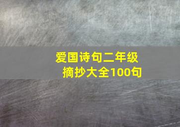 爱国诗句二年级摘抄大全100句