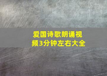 爱国诗歌朗诵视频3分钟左右大全