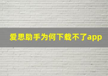 爱思助手为何下载不了app