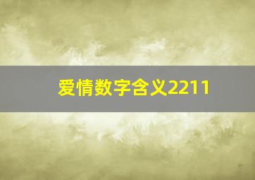 爱情数字含义2211