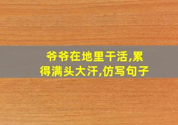 爷爷在地里干活,累得满头大汗,仿写句子