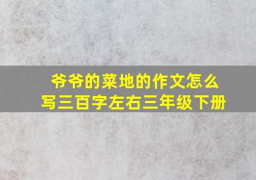 爷爷的菜地的作文怎么写三百字左右三年级下册