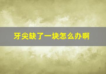 牙尖缺了一块怎么办啊