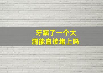 牙漏了一个大洞能直接堵上吗