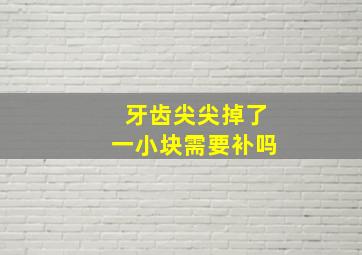 牙齿尖尖掉了一小块需要补吗