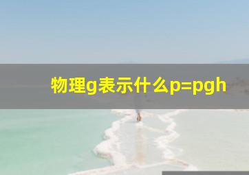 物理g表示什么p=pgh