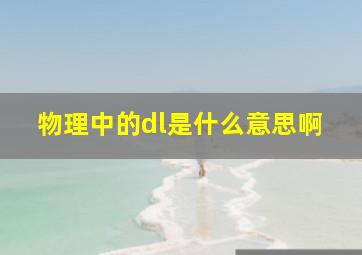 物理中的dl是什么意思啊