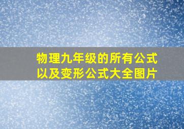 物理九年级的所有公式以及变形公式大全图片