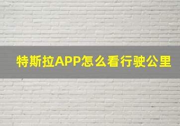 特斯拉APP怎么看行驶公里