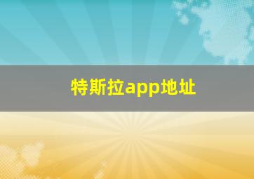 特斯拉app地址