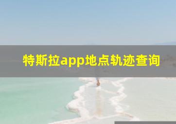 特斯拉app地点轨迹查询