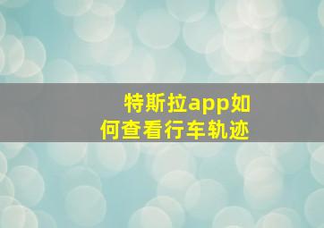 特斯拉app如何查看行车轨迹