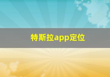 特斯拉app定位