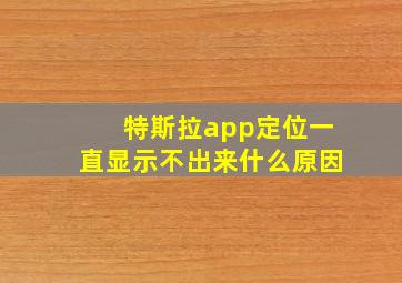 特斯拉app定位一直显示不出来什么原因