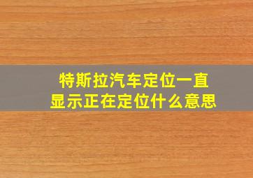 特斯拉汽车定位一直显示正在定位什么意思