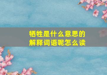 牺牲是什么意思的解释词语呢怎么读