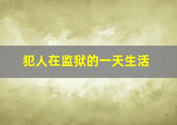 犯人在监狱的一天生活