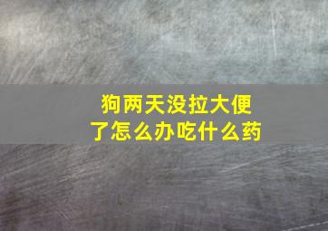 狗两天没拉大便了怎么办吃什么药