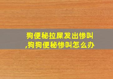 狗便秘拉屎发出惨叫,狗狗便秘惨叫怎么办