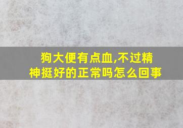 狗大便有点血,不过精神挺好的正常吗怎么回事