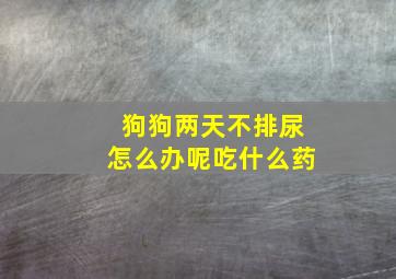 狗狗两天不排尿怎么办呢吃什么药