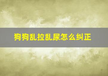 狗狗乱拉乱尿怎么纠正