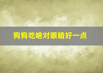 狗狗吃啥对眼睛好一点