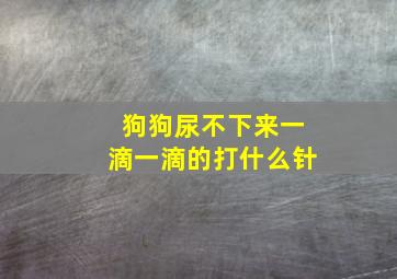 狗狗尿不下来一滴一滴的打什么针