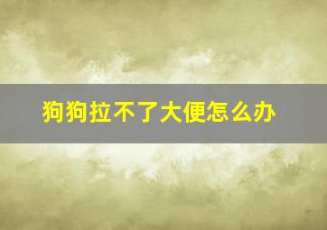 狗狗拉不了大便怎么办