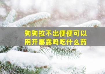 狗狗拉不出便便可以用开塞露吗吃什么药