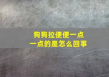 狗狗拉便便一点一点的是怎么回事