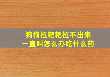 狗狗拉粑粑拉不出来一直叫怎么办吃什么药